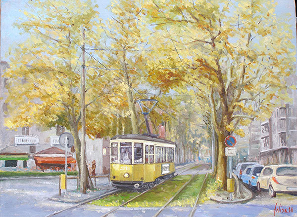 In tram a Milano d'autunno (cat.16-10)