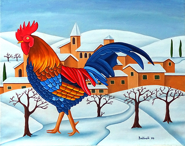 Il gallo e la neve